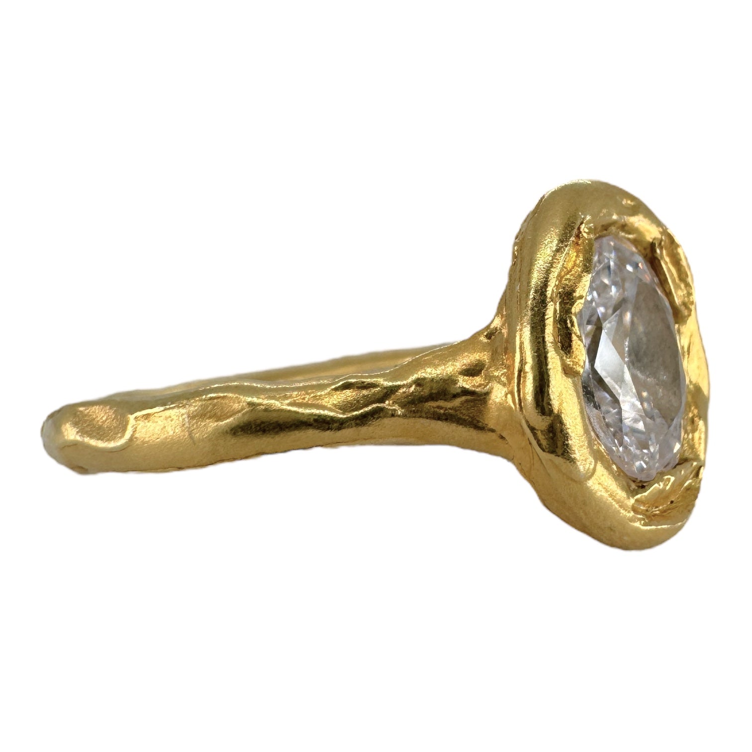 Oval Diamond Engagement Ring in Gold - Divine Feminine