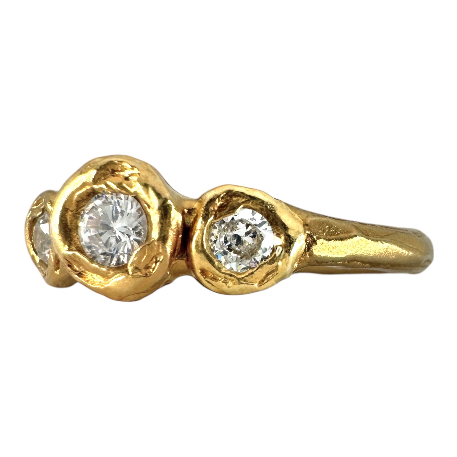 Diamond Trilogy Engagement Ring in Gold - Sacred Trinity