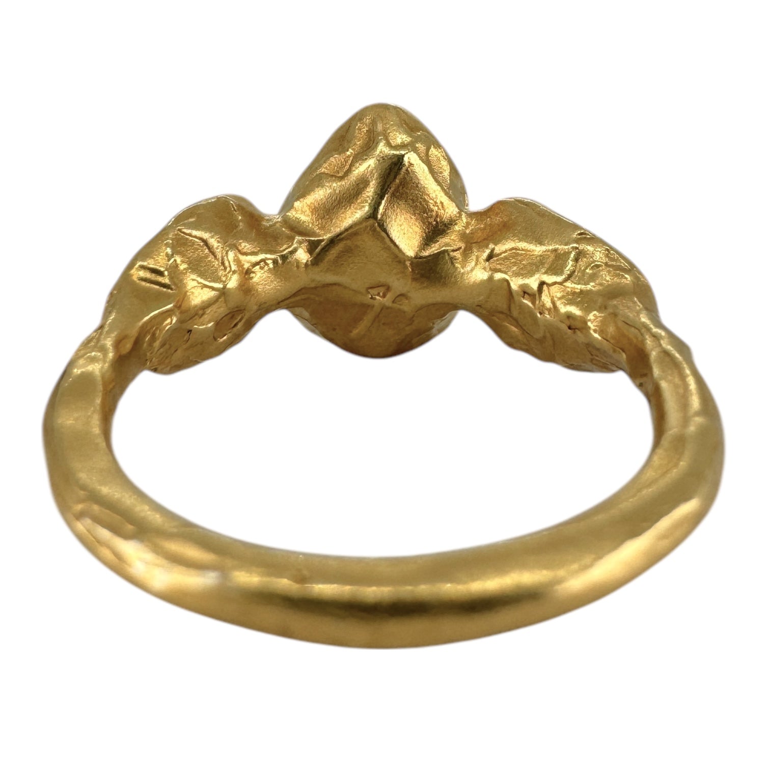 Trilogy Pear Cut Diamond Engagement Ring in Gold - Triple Goddess