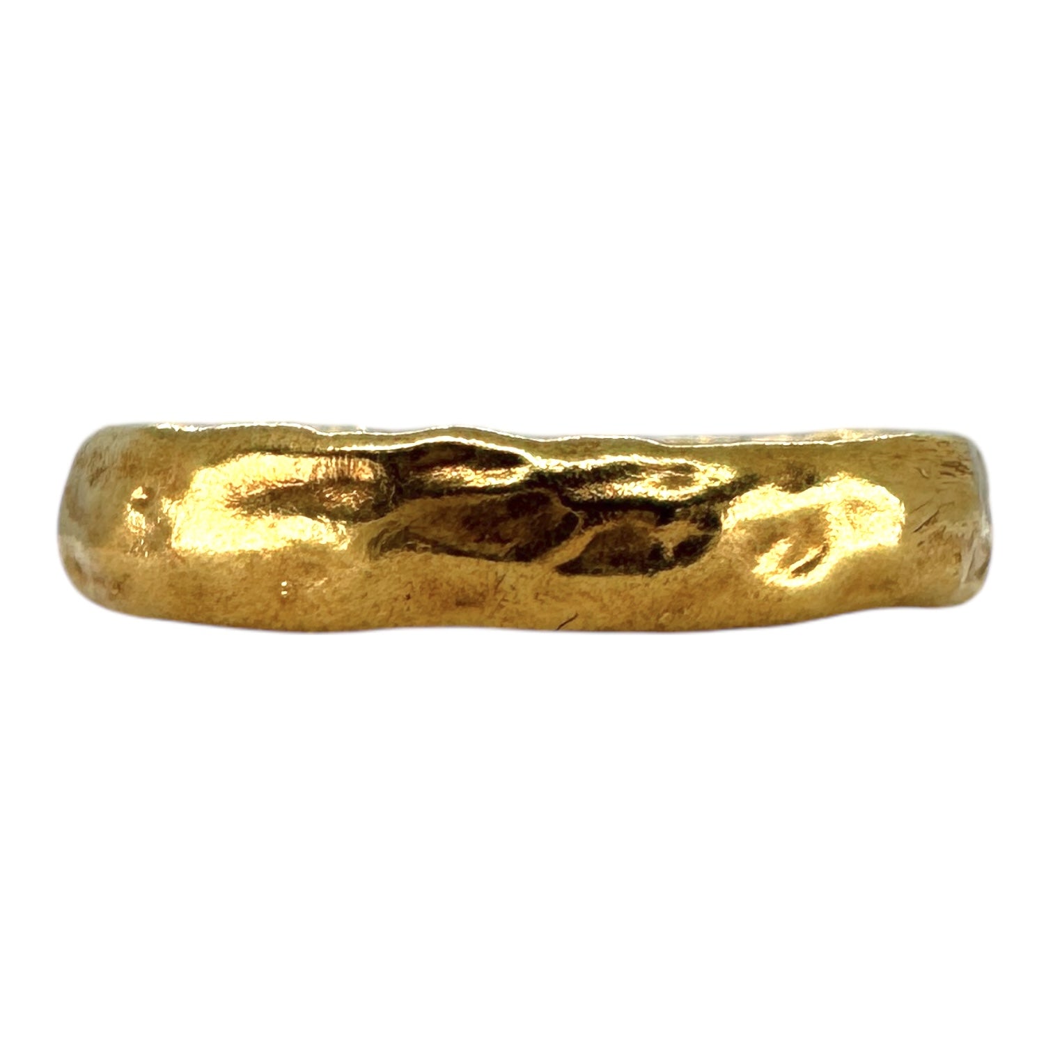 4mm Molten Gold D Shape Wedding Band - Synergy