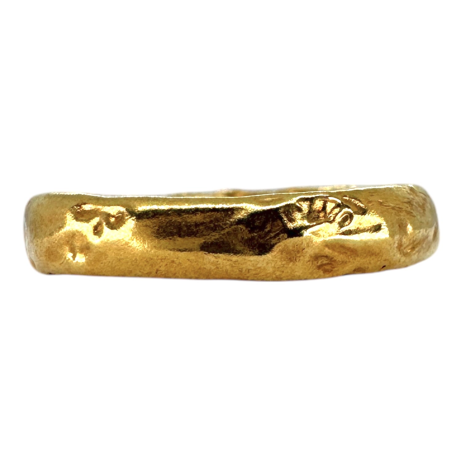 4mm Molten Gold D Shape Wedding Band - Synergy