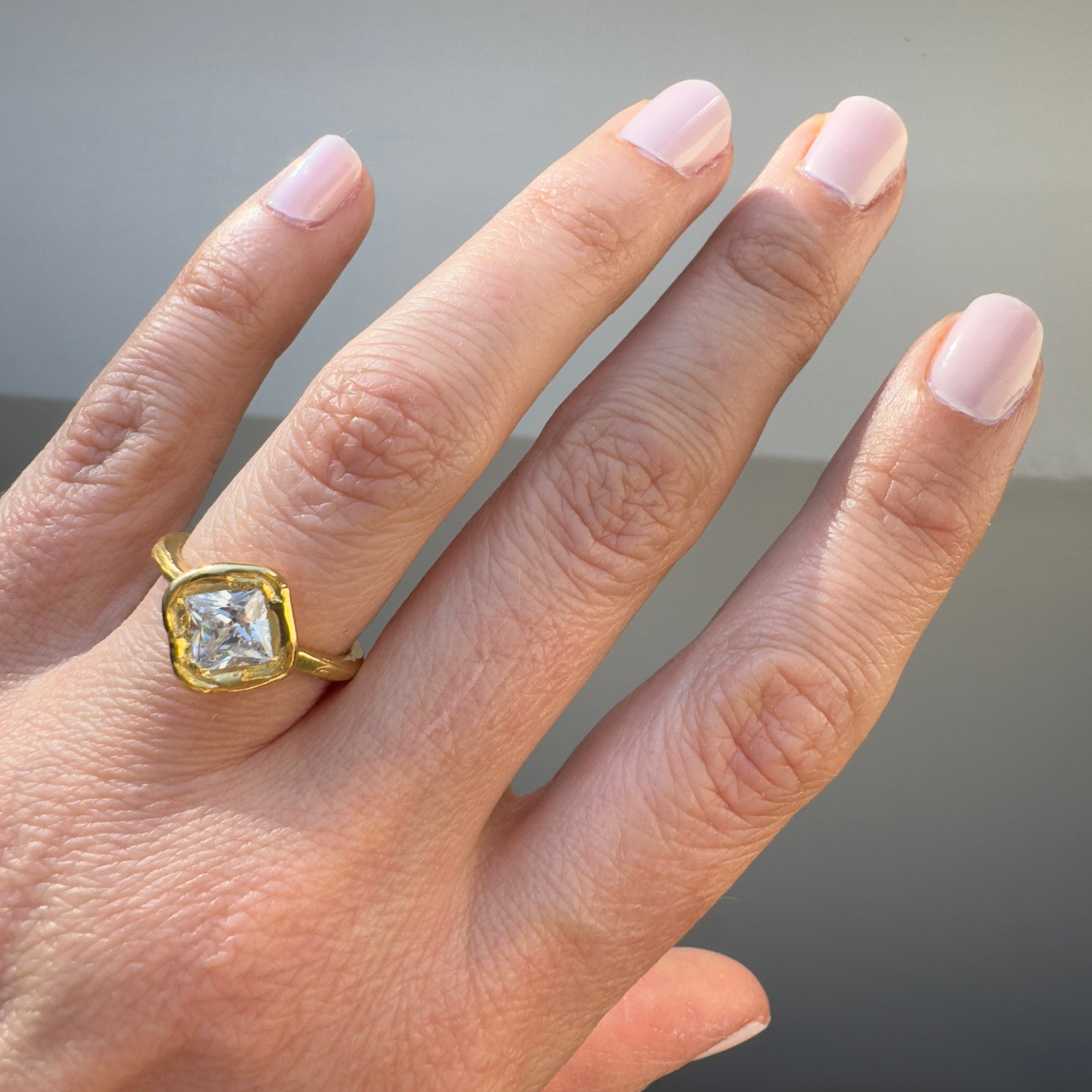 Princess Cut Diamond Engagement Ring in Gold - Starseed