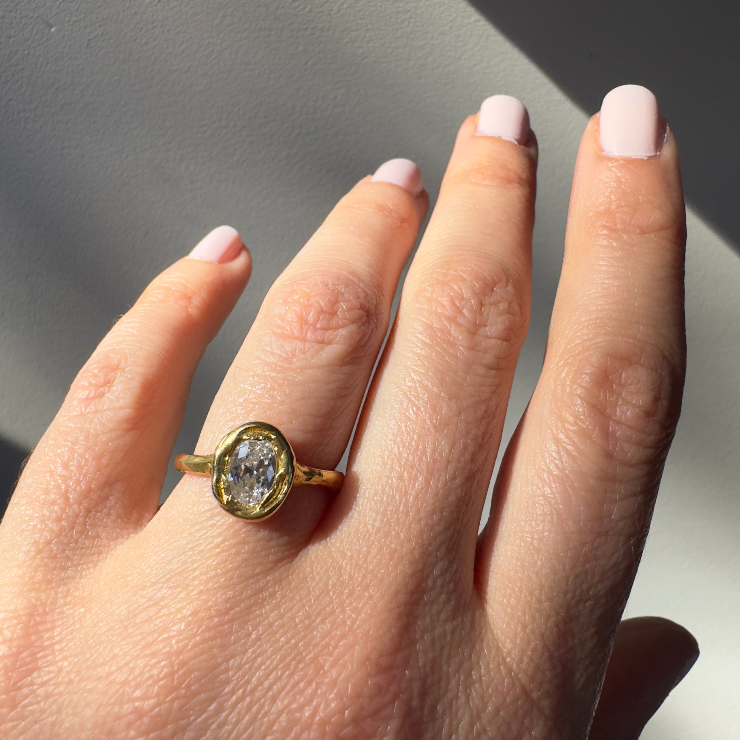 Oval Diamond Engagement Ring in Gold - Divine Feminine