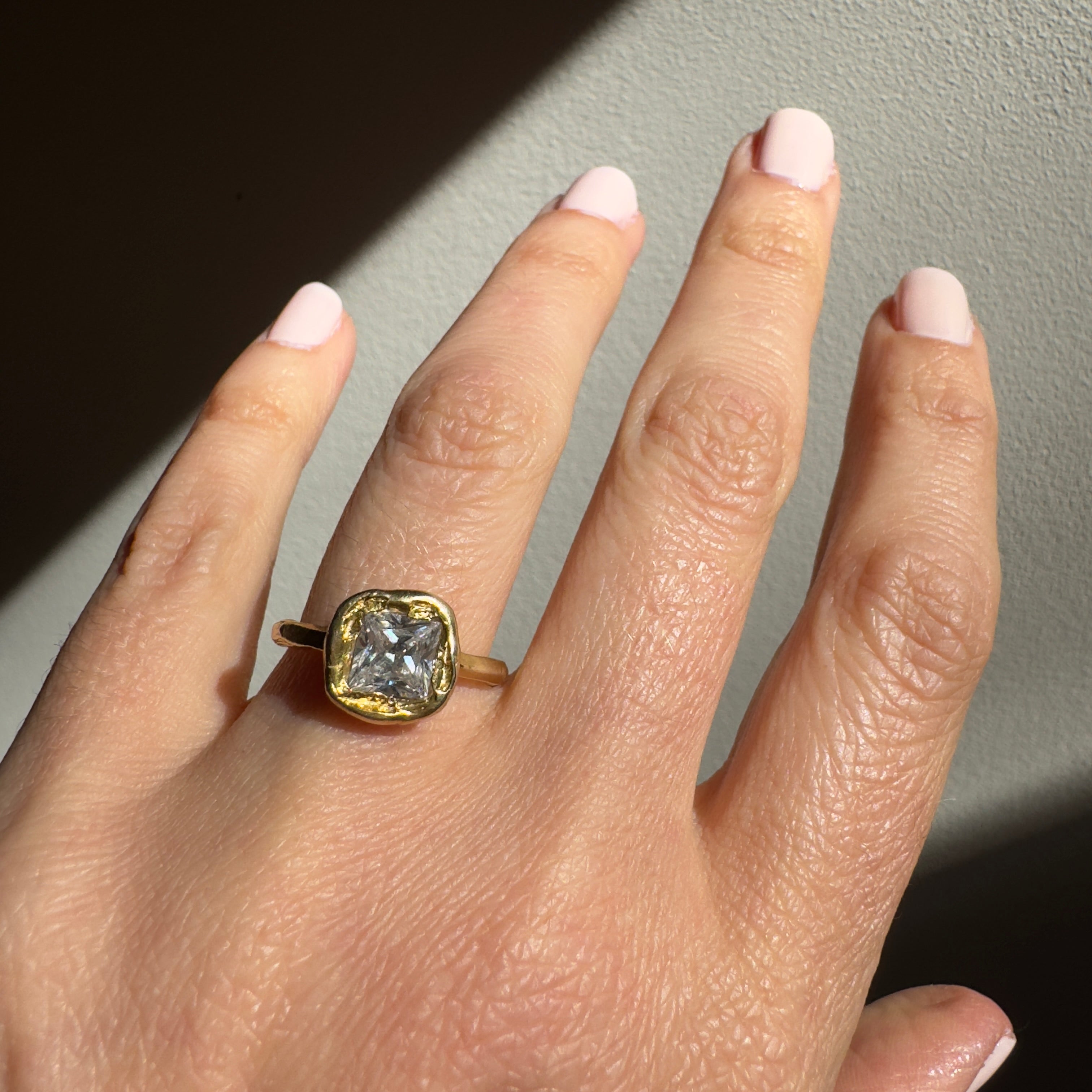Princess Cut Engagement Ring in Gold - High Priestess