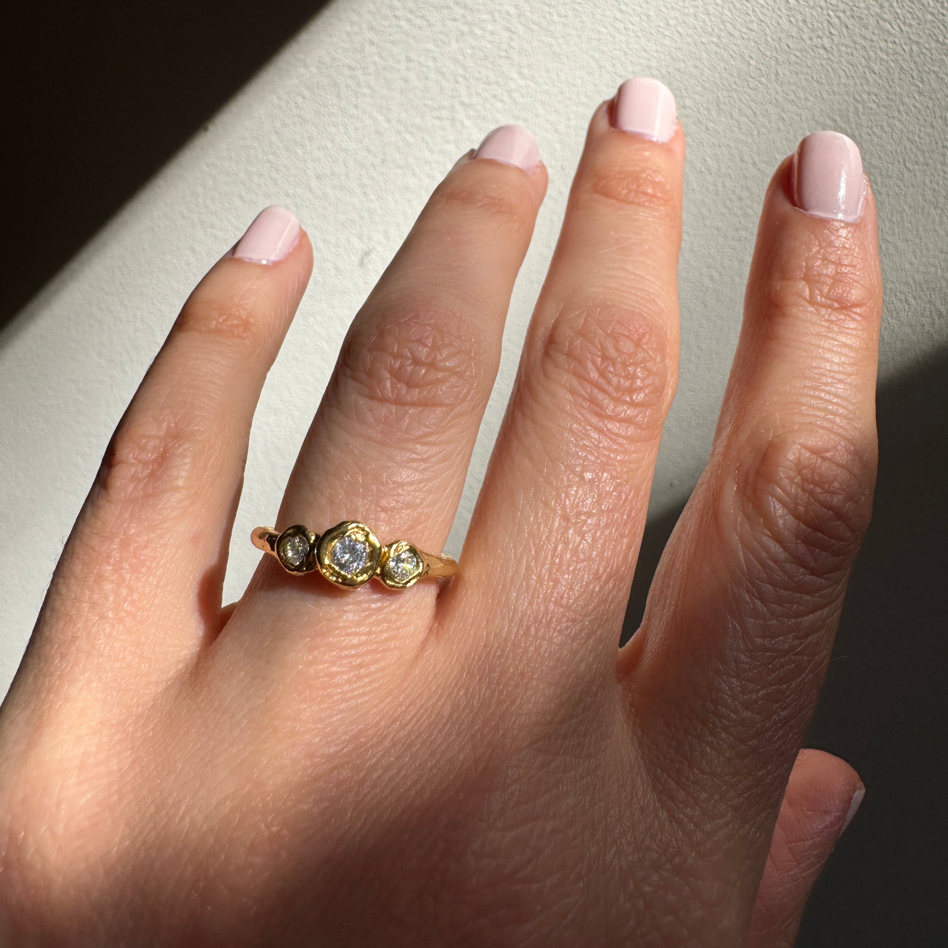 Diamond Trilogy Engagement Ring in Gold - Sacred Trinity