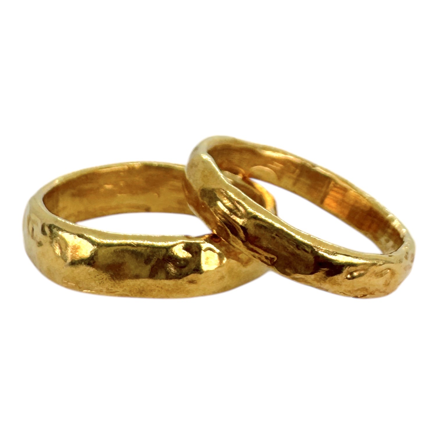 5mm Molten Gold D Shape Wedding Band - Synergy
