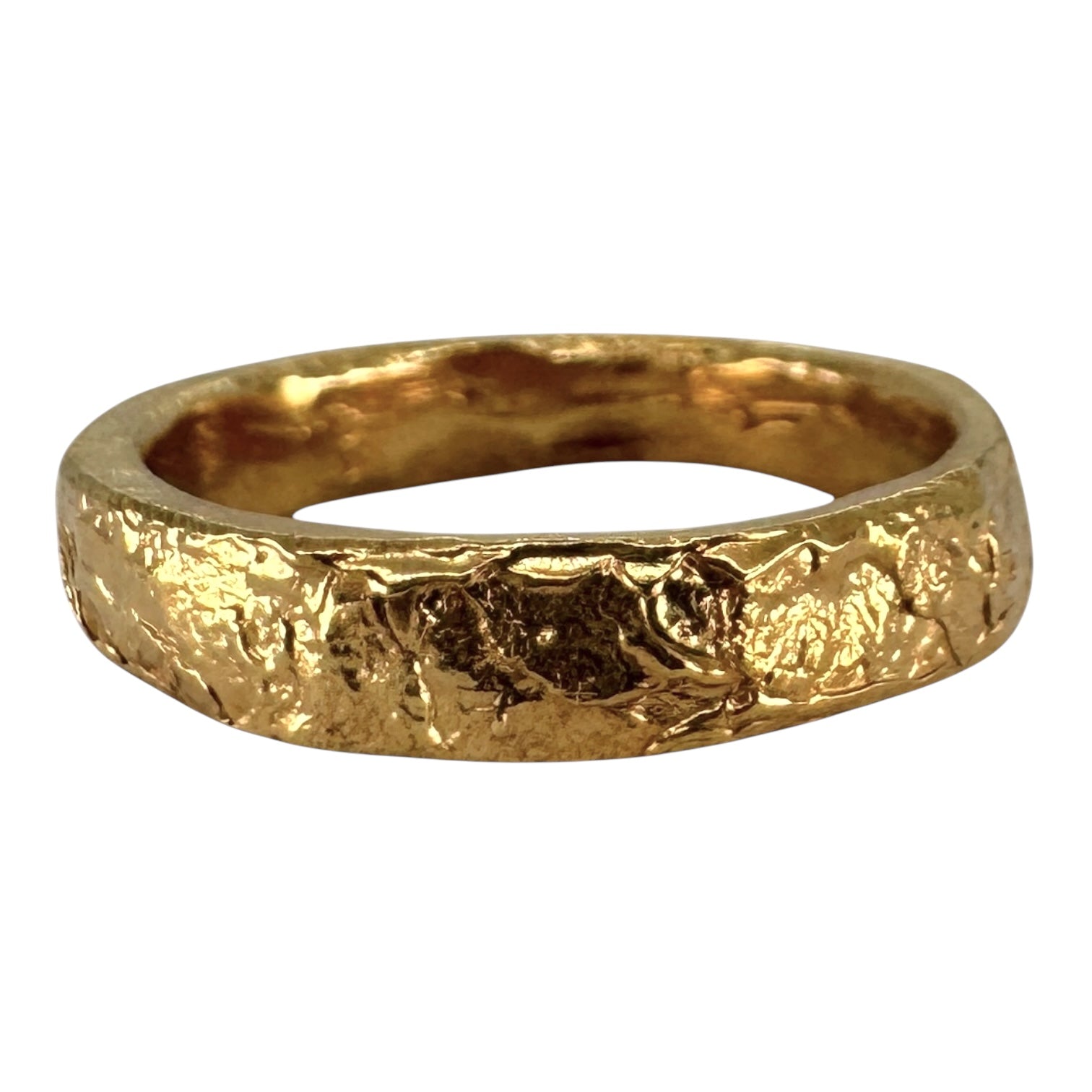 4mm Gold Flat Wedding Band - Guardian