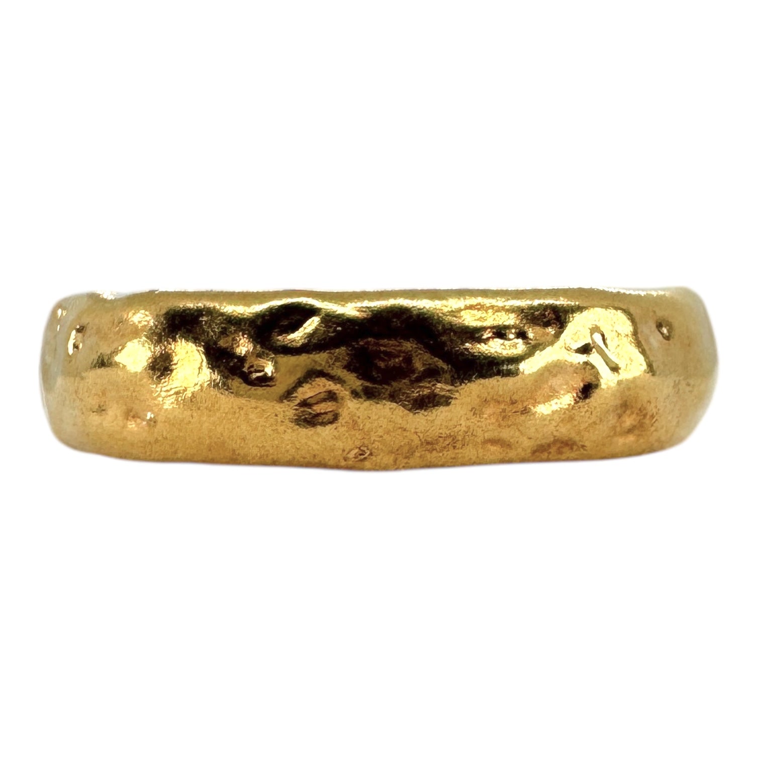 5mm Molten Gold D Shape Wedding Band - Synergy