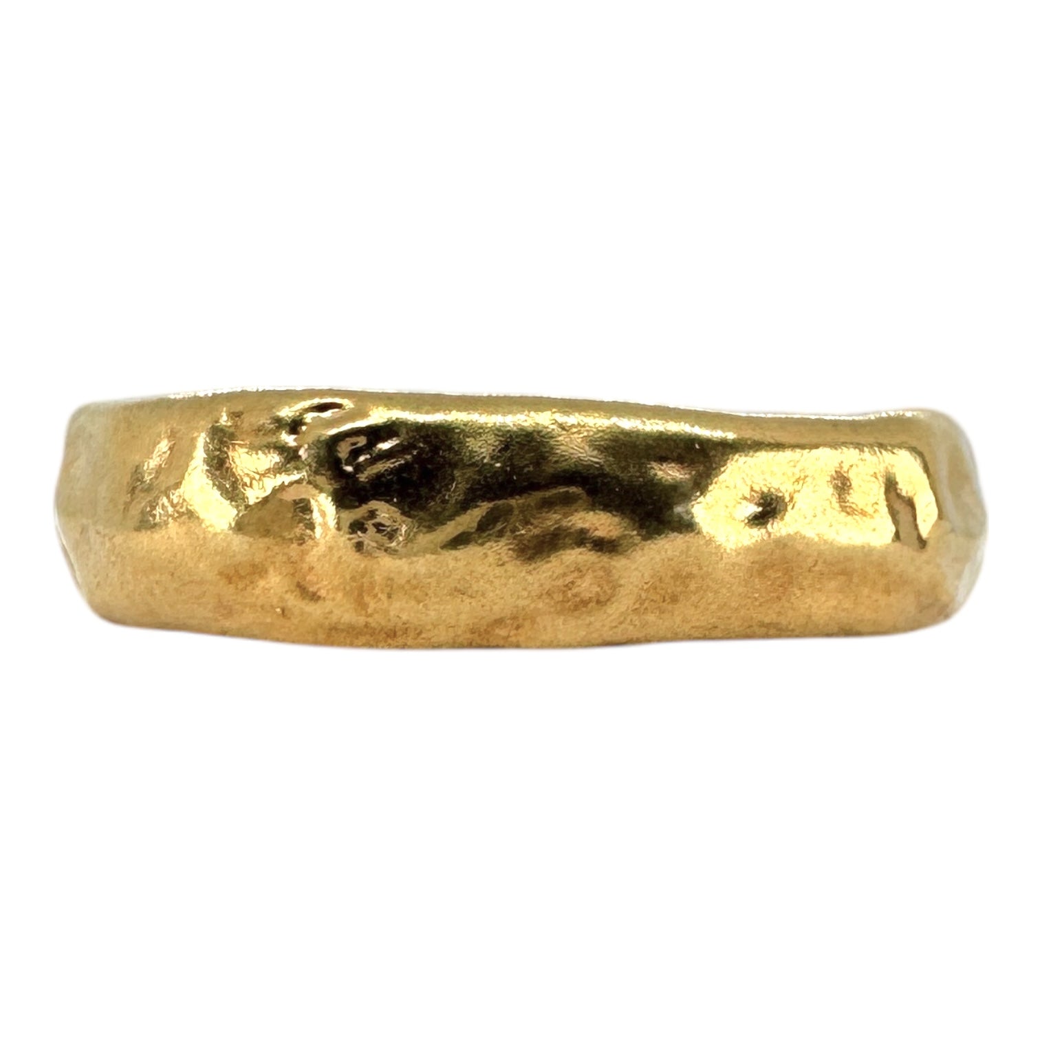 5mm Molten Gold D Shape Wedding Band - Synergy