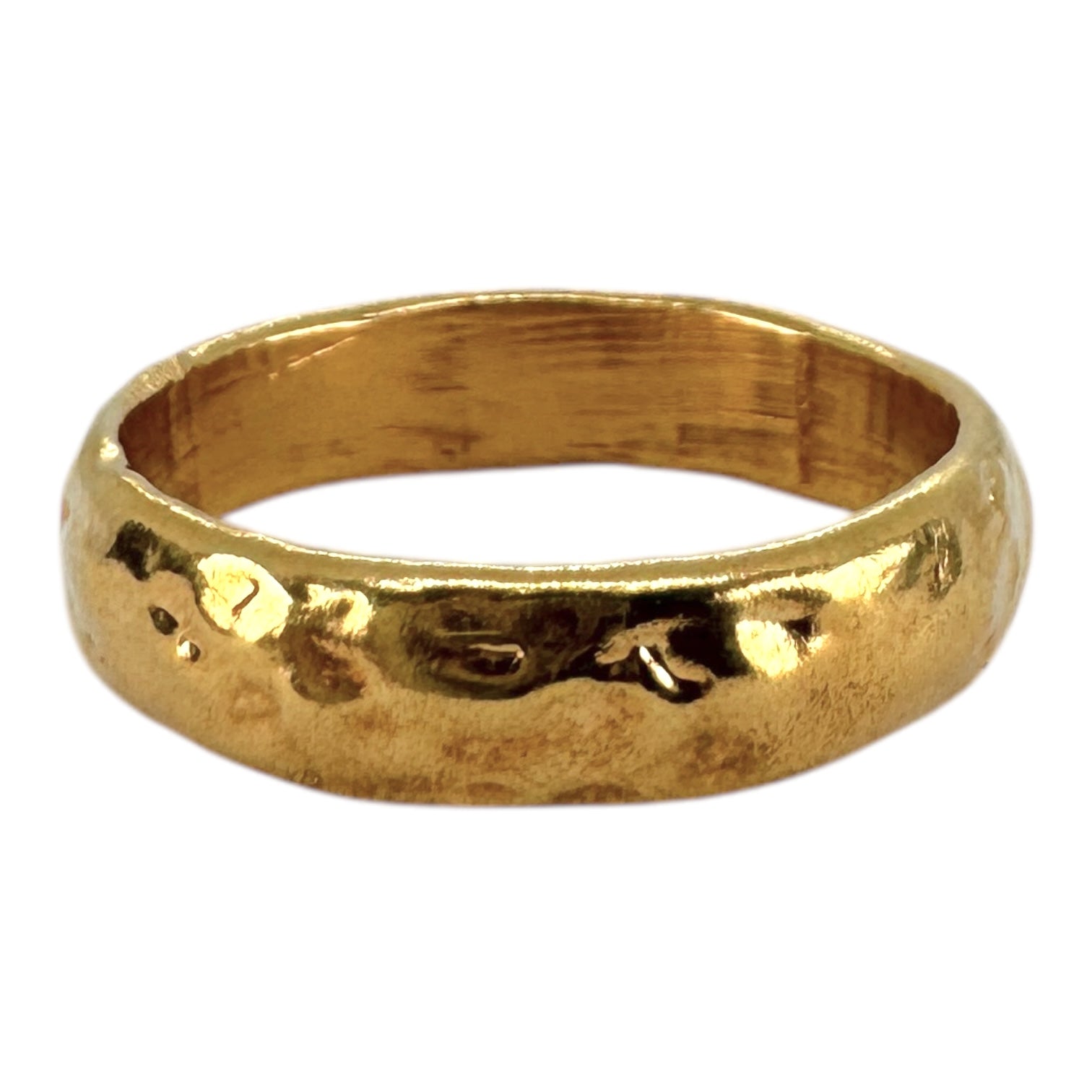 5mm Molten Gold D Shape Wedding Band - Synergy