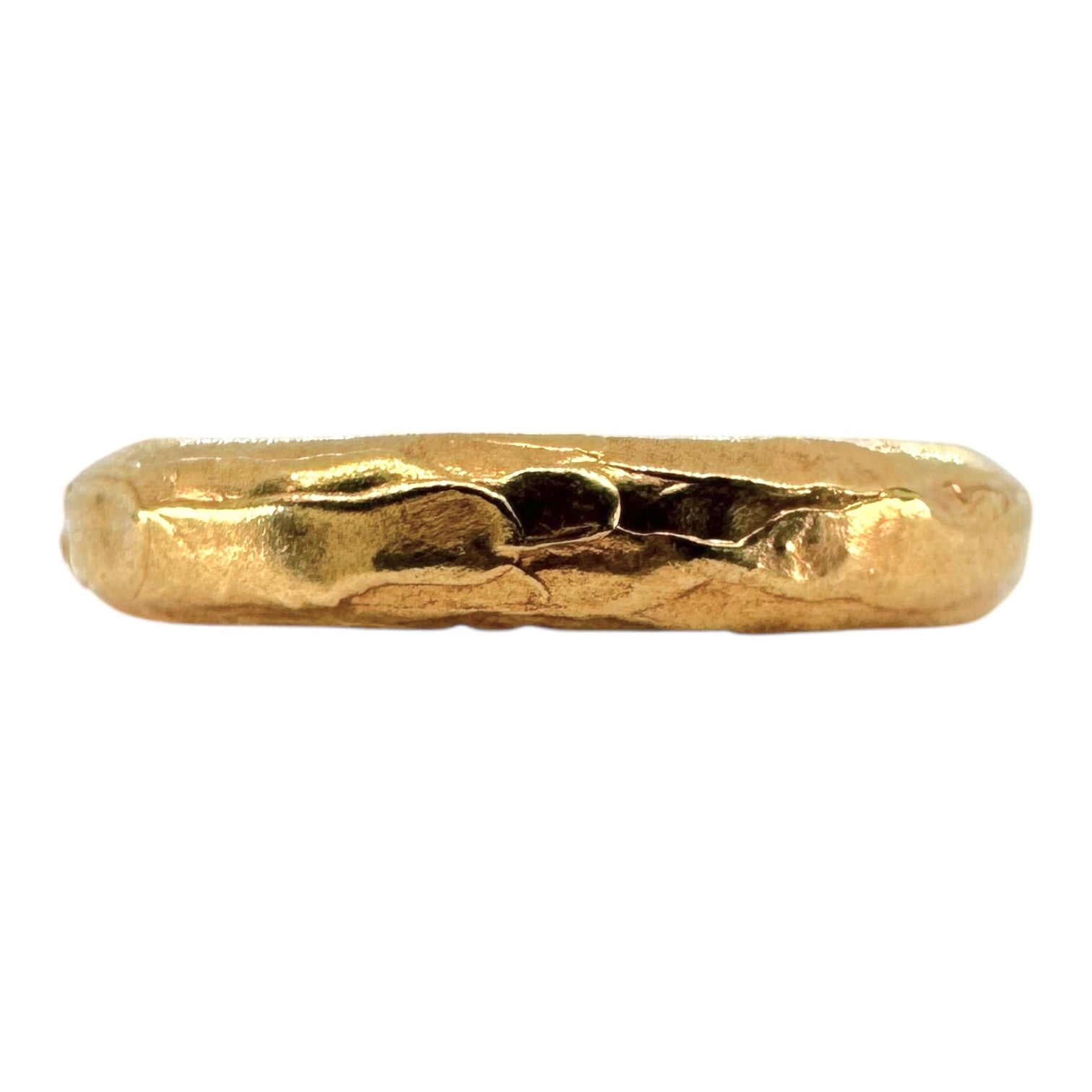 4mm D Shape Gold Wedding band - Flow