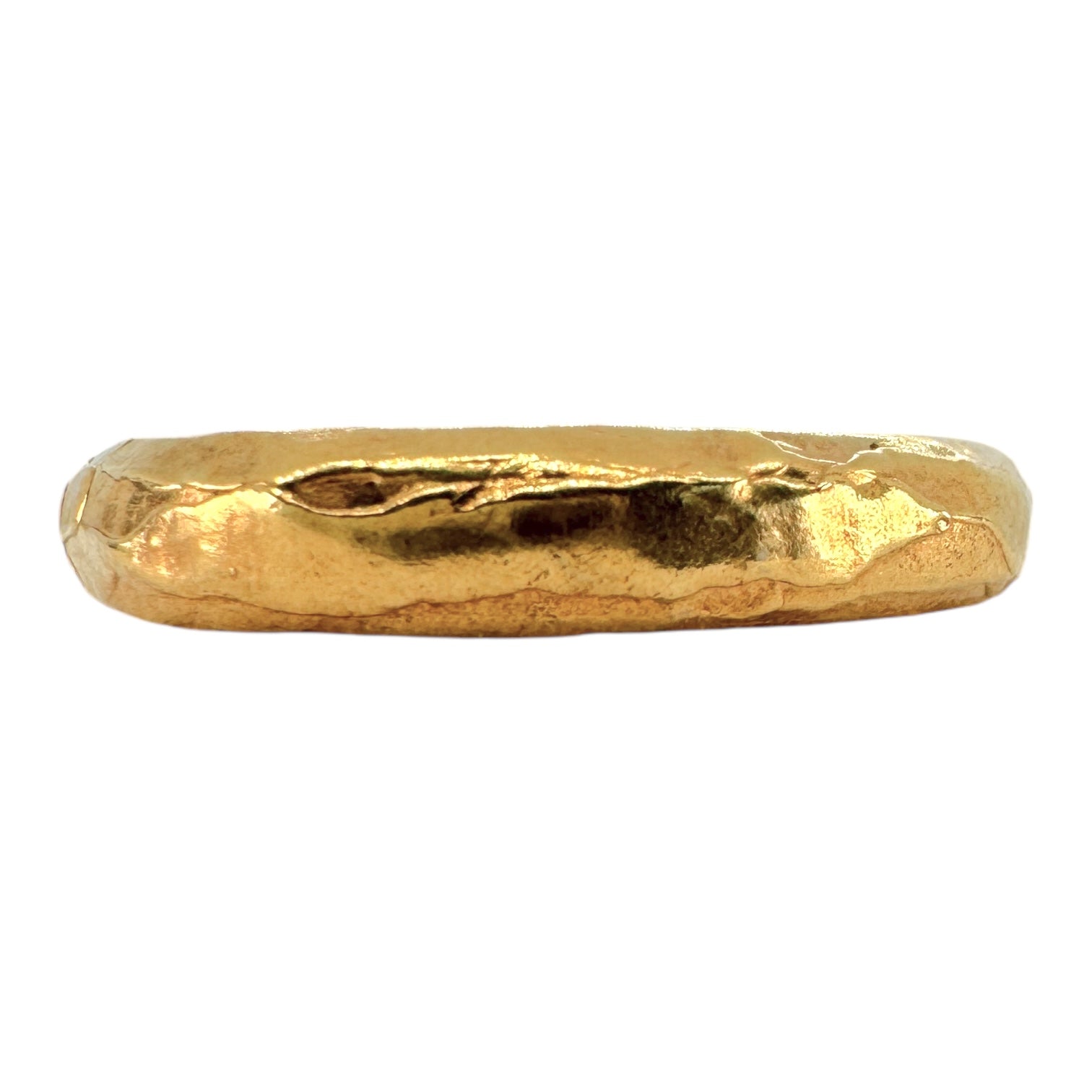 4mm D Shape Gold Wedding band - Flow