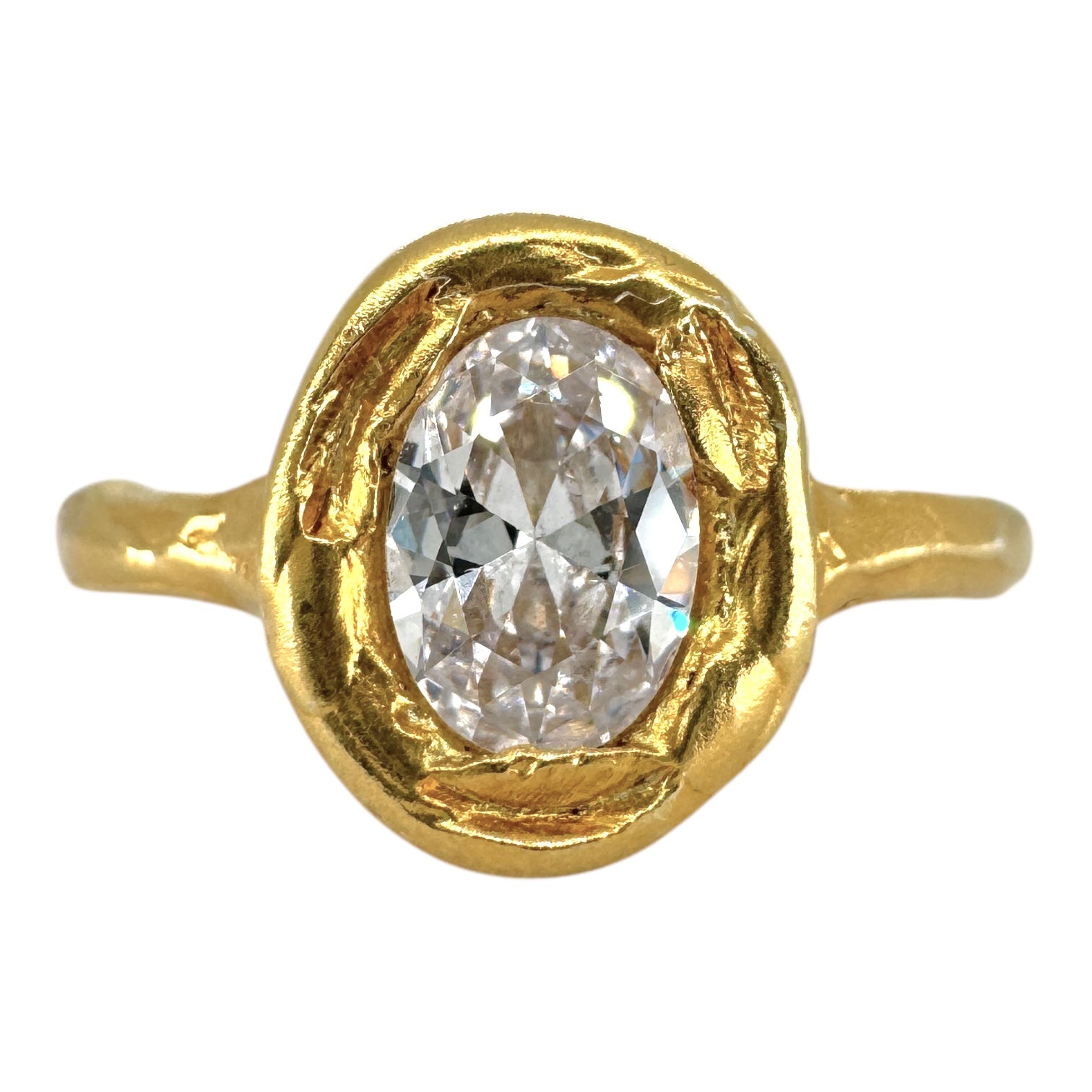 Oval Diamond Engagement Ring in Gold - Divine Feminine