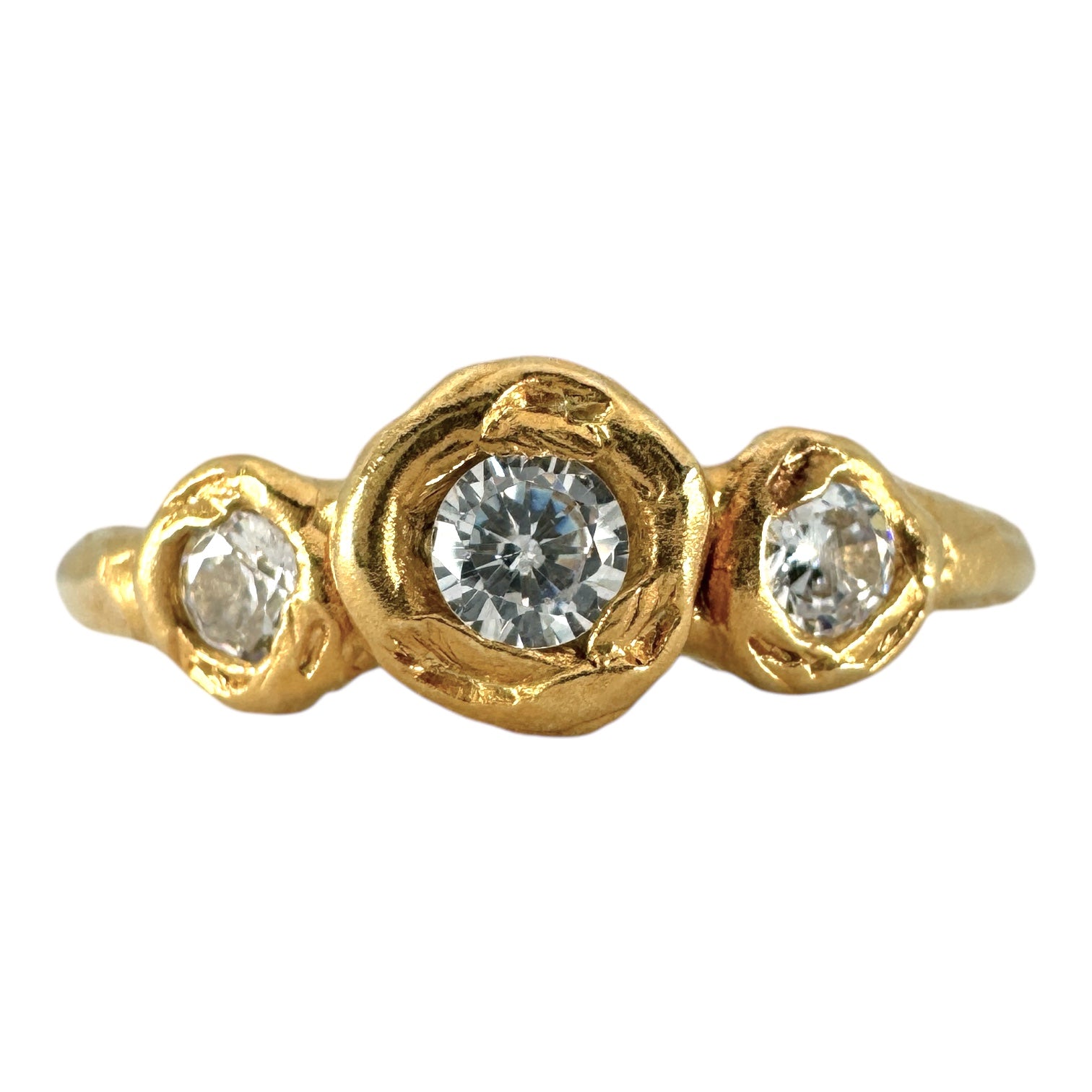 Diamond Trilogy Engagement Ring in Gold - Sacred Trinity